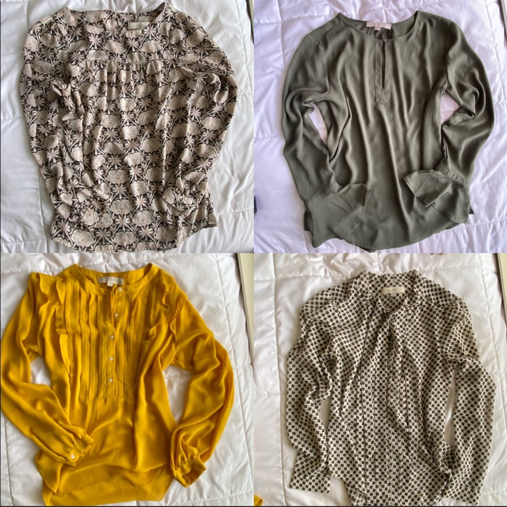 Bundle of 4 Long Sleeve LOFT Blouses